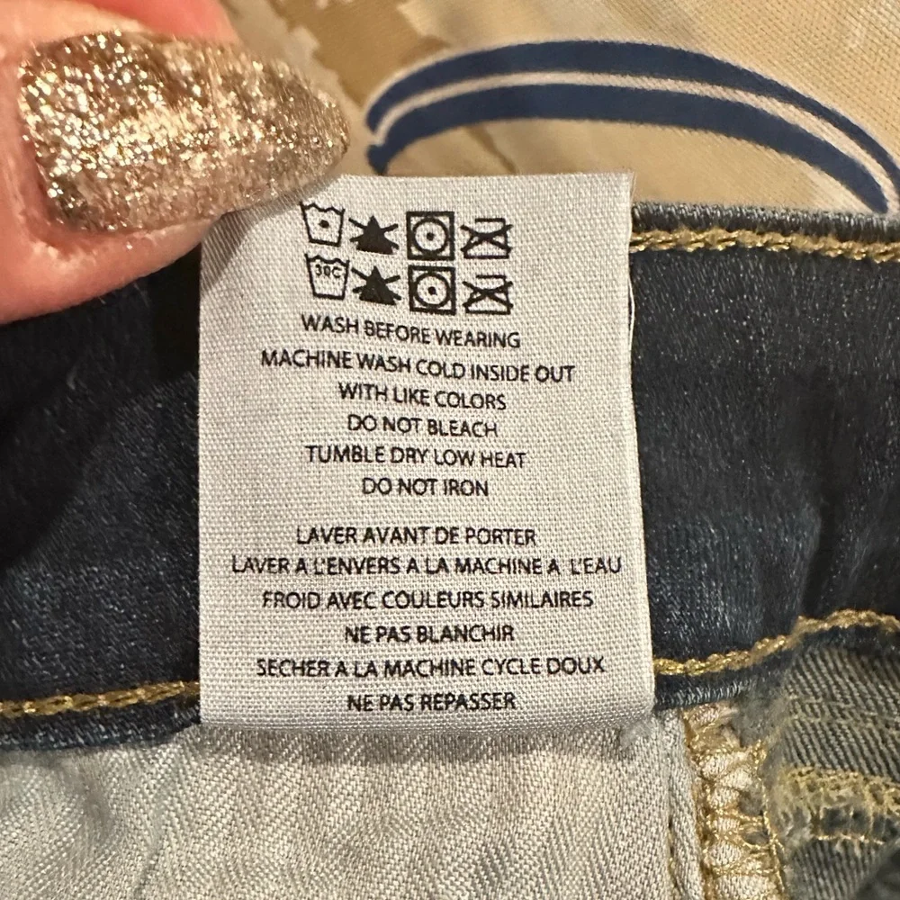YUMMIE TO THE CORE SKINNY LEG STRETCH DENIM DARK BLUE JEANS 34 PLUS